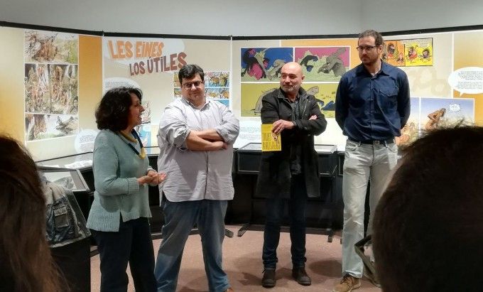 Helena Bonet, Álvaro Pons, Xavier Rius i Guillermo Sampedro en la inauguració de la mostra_01