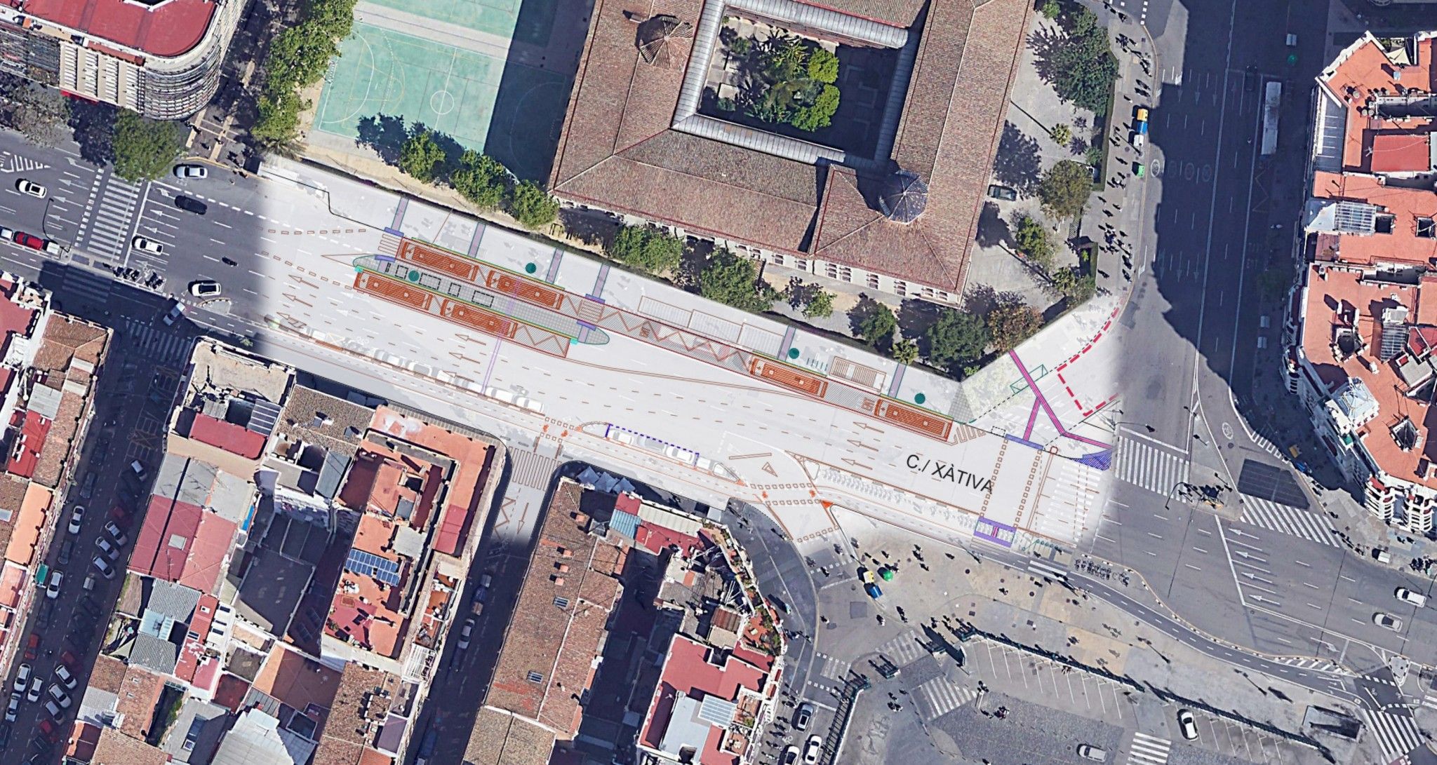 Intercambiador parada EMT xativa peatonalizacion plaza ayuntamiento-1