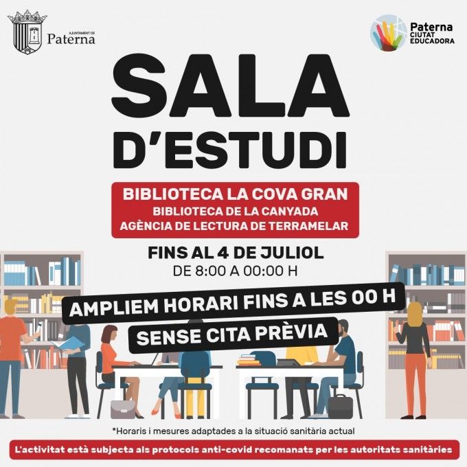 Ampliación horario Salas Estudio Paterna
