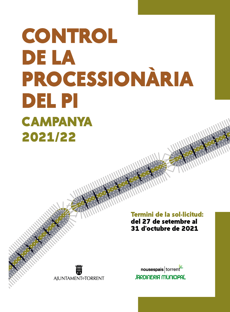Cartel de la campaña de control de la procesionaria del Ayuntamiento de Torrent