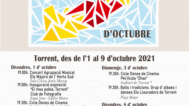Programa d'activitats organitzat per l'Ajuntament de Torrent amb motiu del 9 d'Octubre