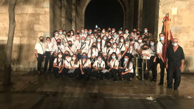 La Unió Musical de Catarroja, durant les Falles de València de 2021, que es van celebrar de l'1 al 5 de setembre