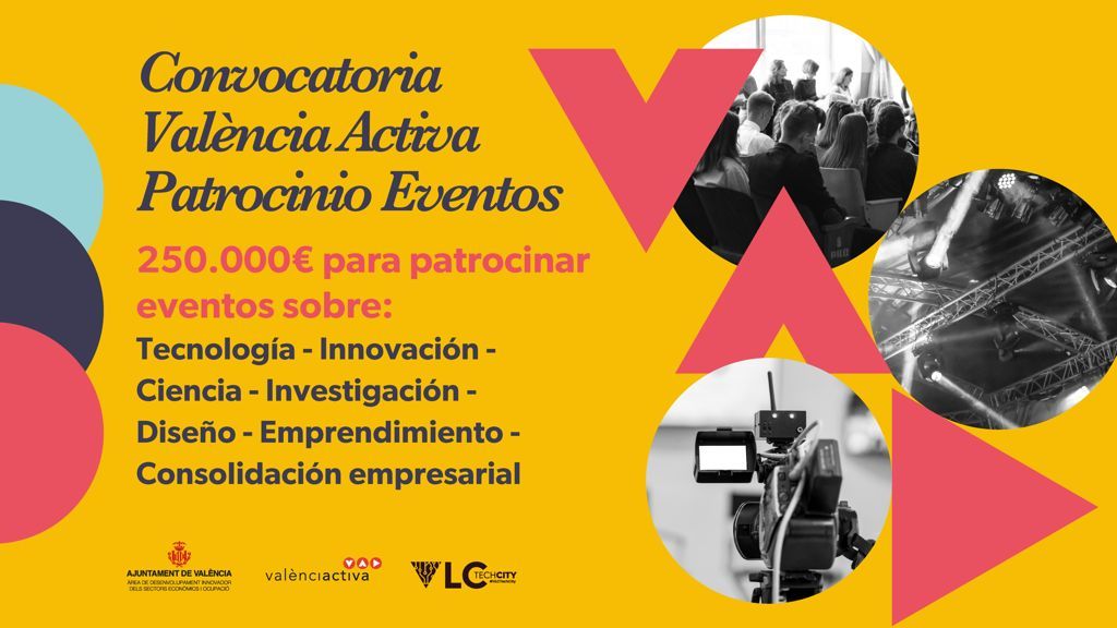 Cartel de convocatoria de patrocinio de eventos sectoriales de València Activa