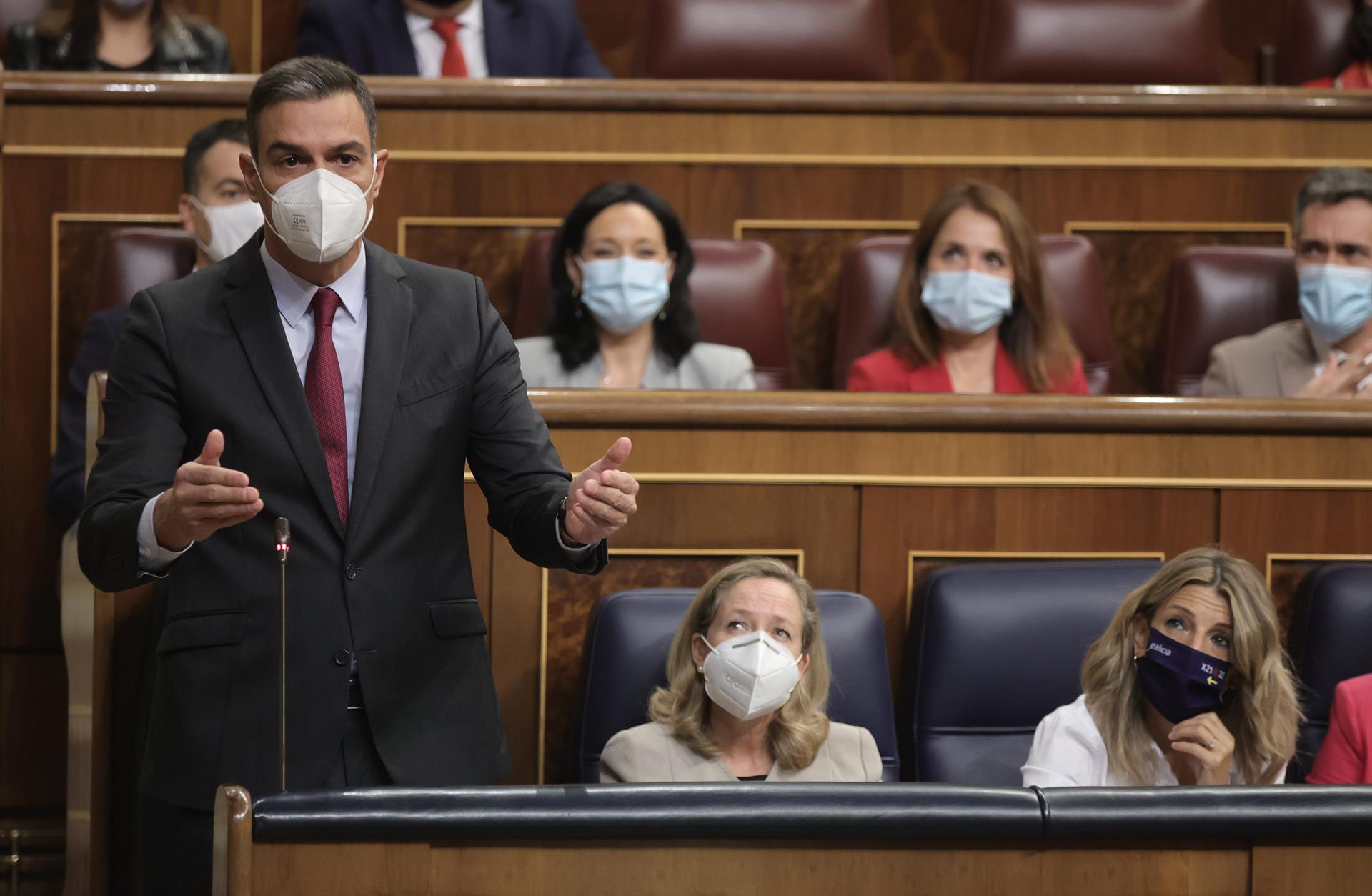 El president del Govern, Pedro Sánchez, en una sessió de control al Govern (Eduardo Parra)