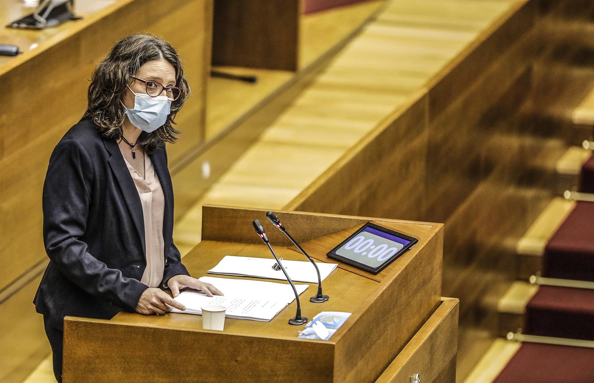 La vicepresidenta del Gobierno de la Comunidad Valenciana y consellera de Políticas de Igualdad, Mónica Oltra, en les Corts