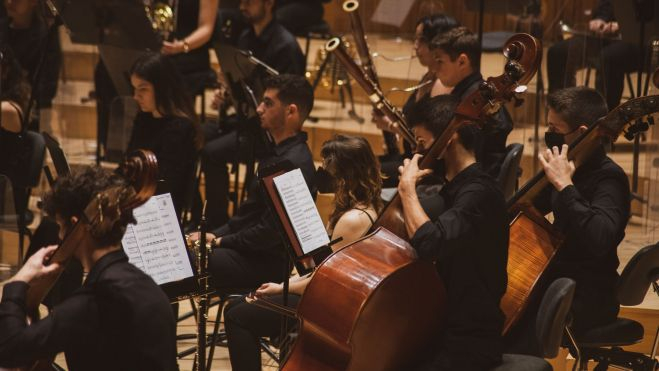 Concierto de una orquesta sinfónica. Foto: FSMCV @SOCIEDADESMUSICALES 