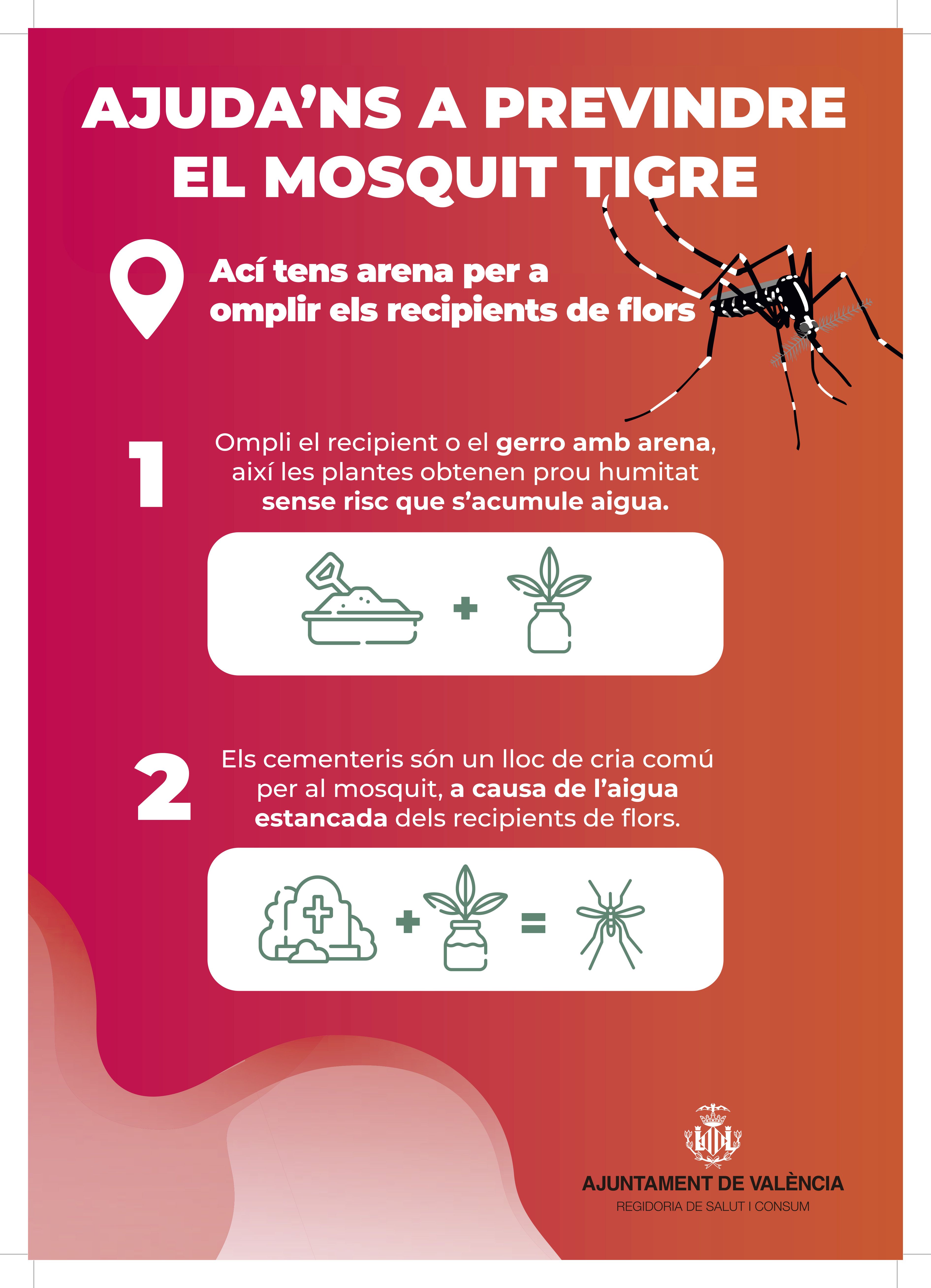 Cartel del mosquito tigre para Todos los Santos