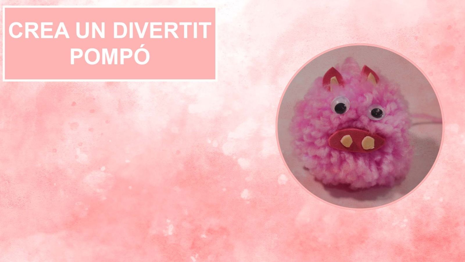Manualidad de un cerdito con un pompón