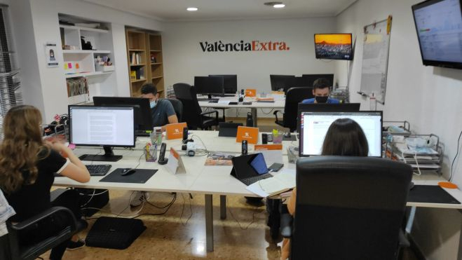 Redacción del diario digital València Extra en la ciudad de València
