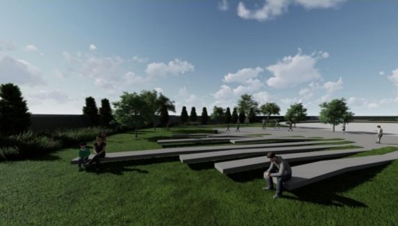 Poryeció de la zona ajardinada al parc Gulliver