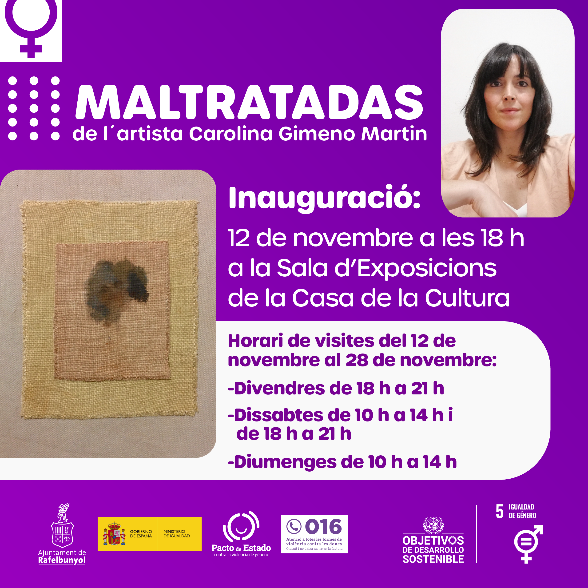 Cartel exposición Maltratadas en Rafelbunyol