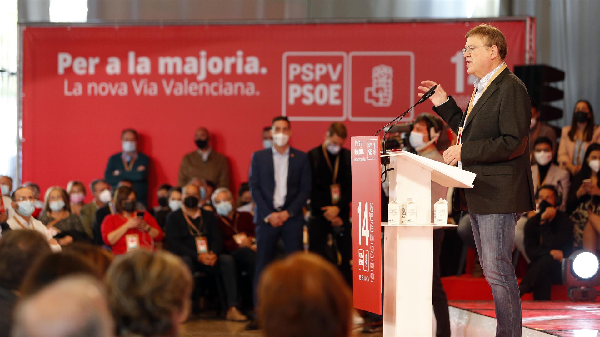 El presidente, Ximo Puig, interviene en la clausura del XIV Congreso del PSPV-PSOE