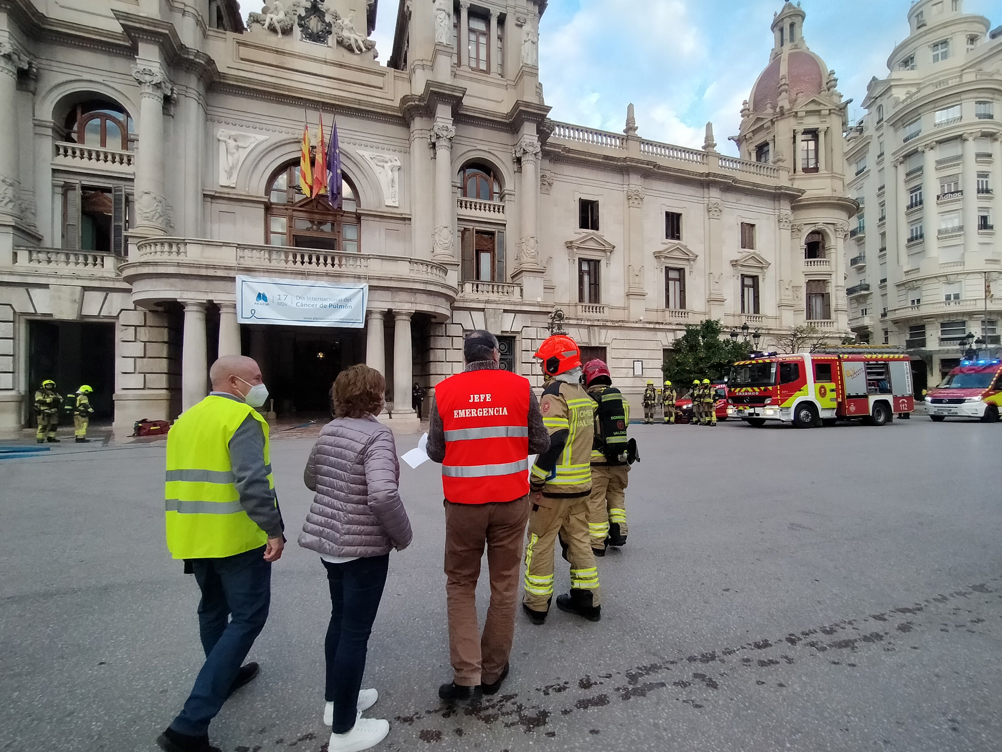 Simulacre d'incendi a l'Ajuntament de València