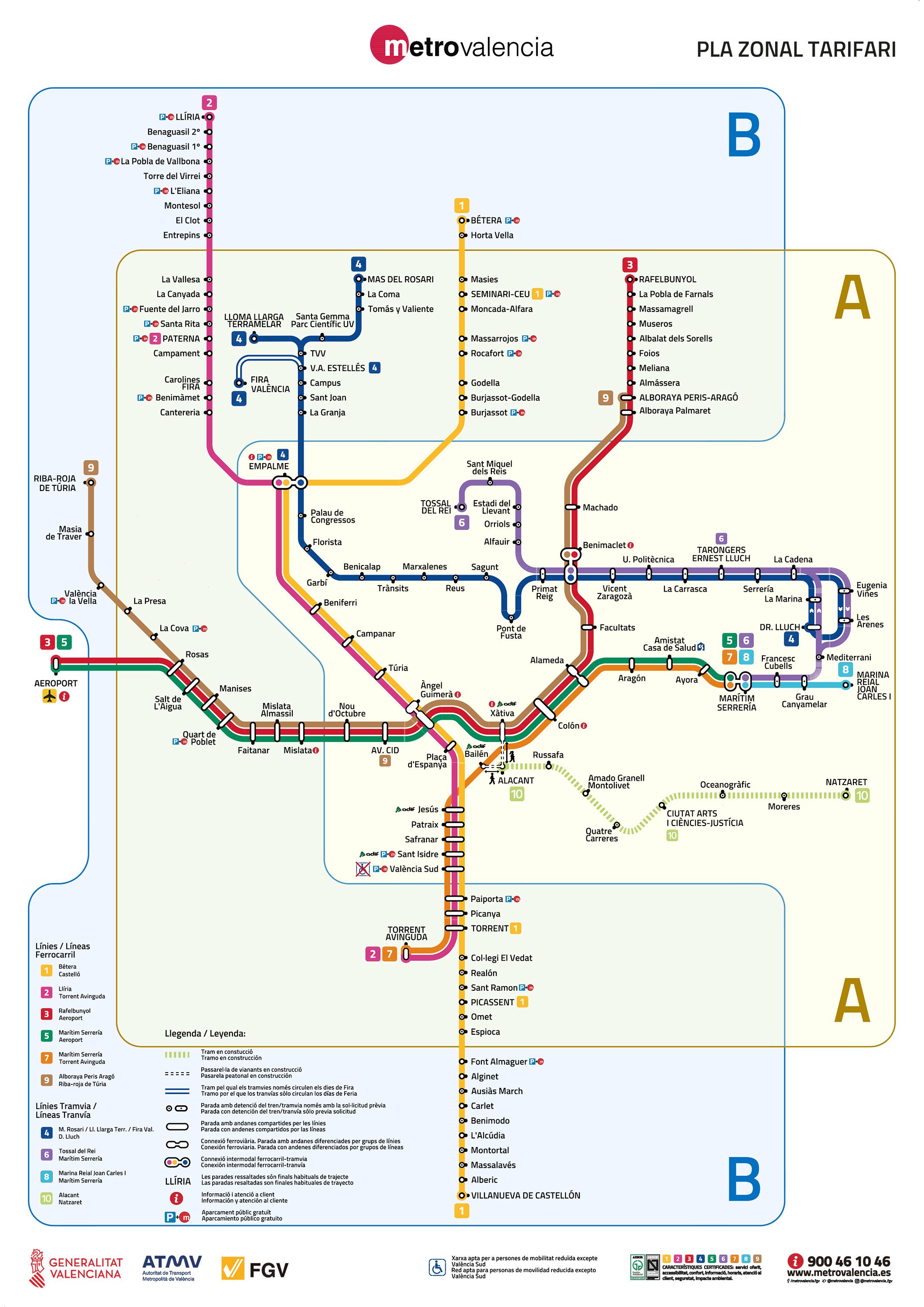 Mapa futuro de Metrovalencia