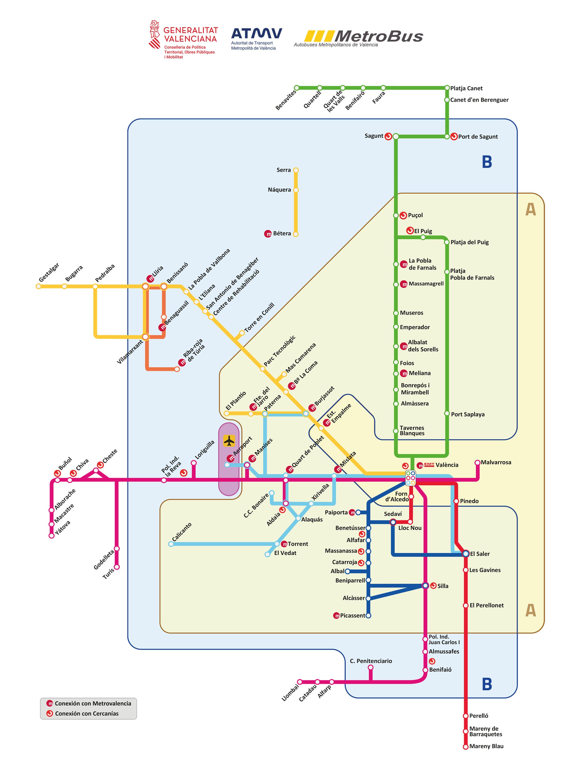 Mapa futuro de MetroBús