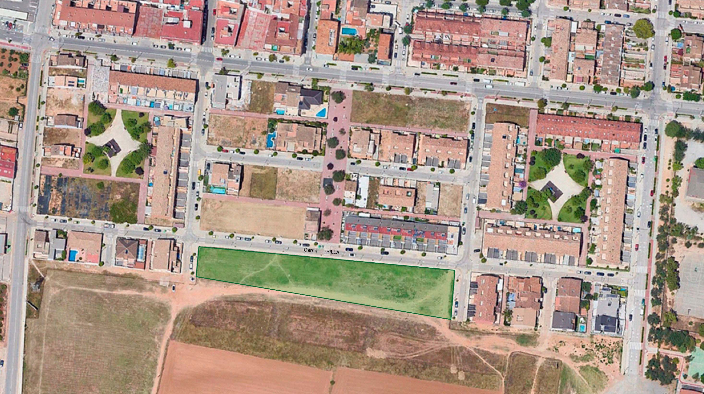 Plano de la nueva zona verde en la calle Silla de Paiporta