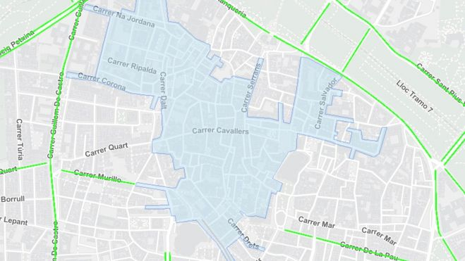 Zona afectada por el APR de Ciutat Vella