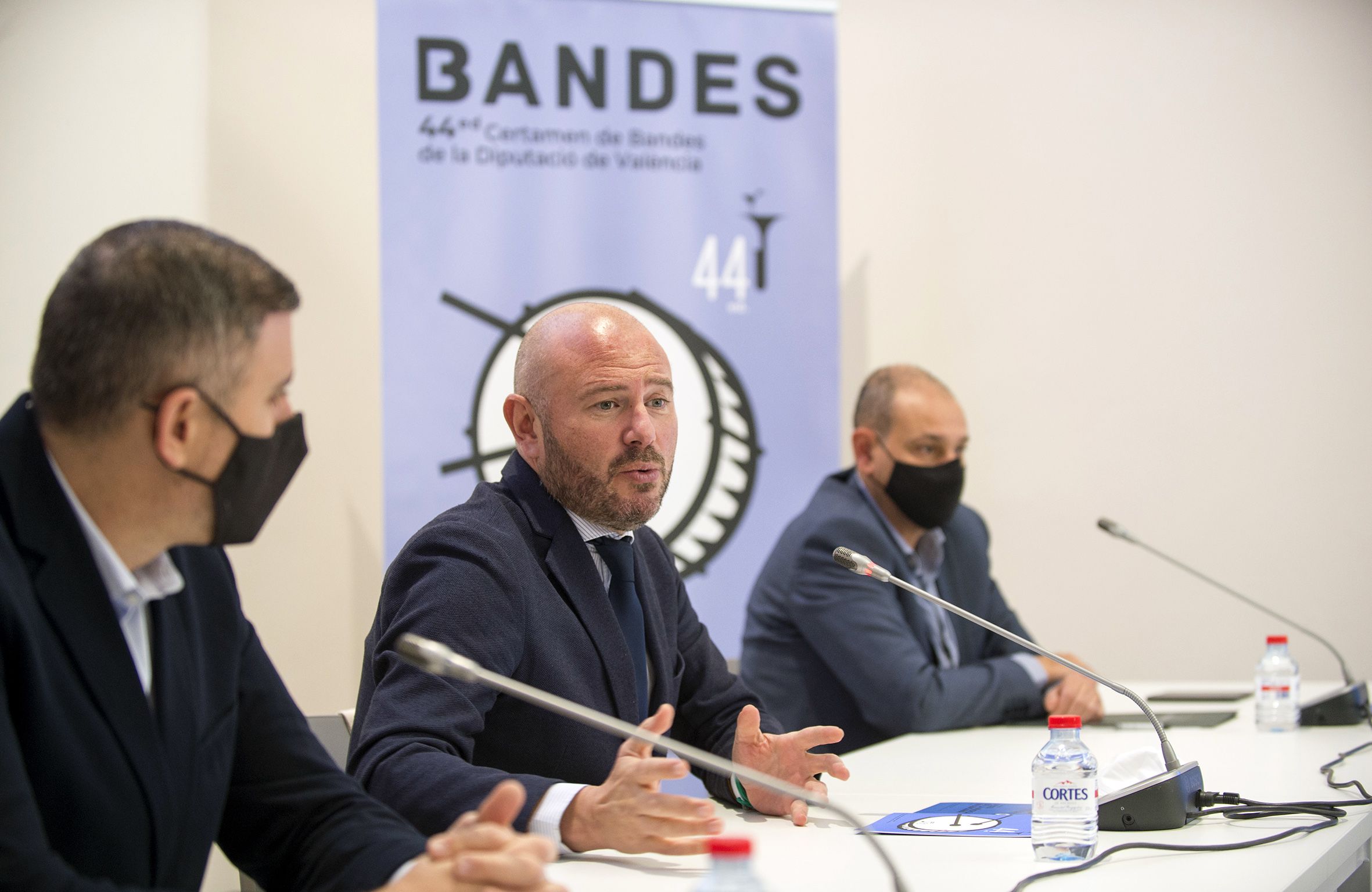 Jordi Mayor, Toni Gaspar i Josep Vidal presenten el Certamen de Bandes