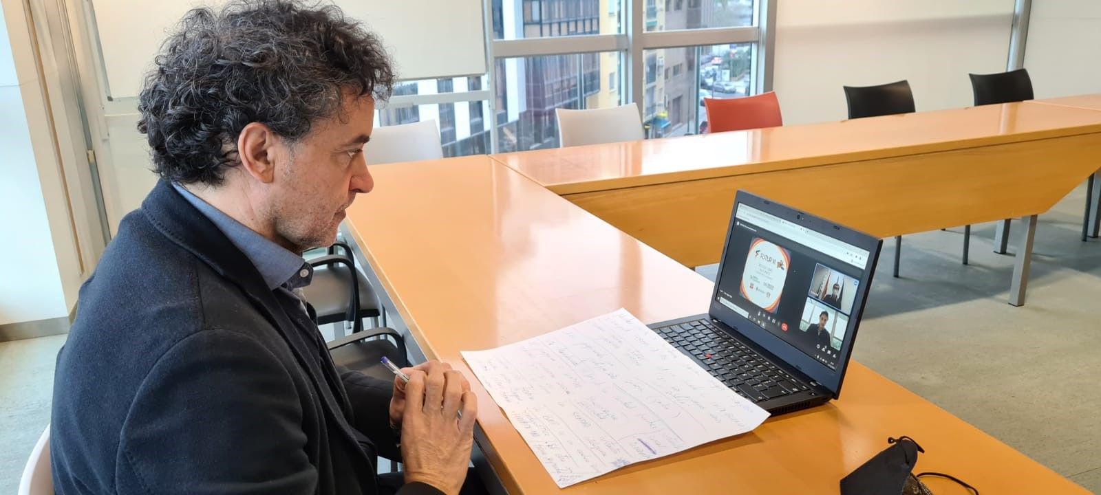 Francesc Colomer durante la videoconferencia