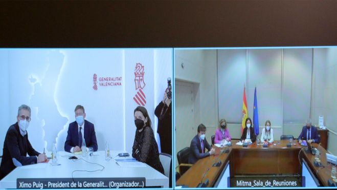 Reunión telemática entre Puig, España y el Ministerio de Transporte