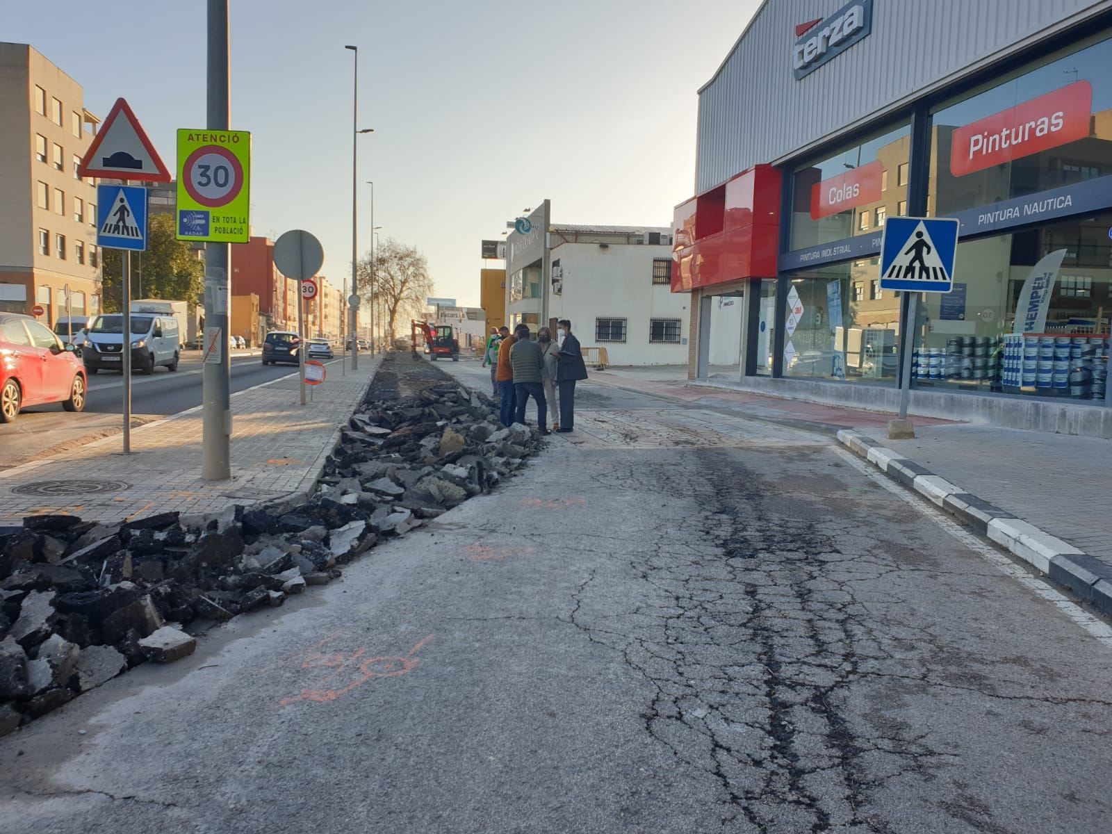 Obras en el polígono del Molí de Foios
