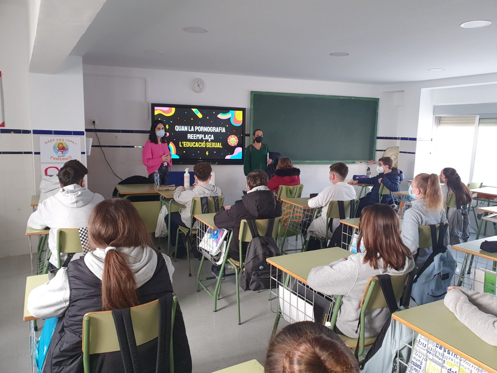 Clase de 2º de la ESO durante el taller sobre educación sexual y pornografía en Sueca 