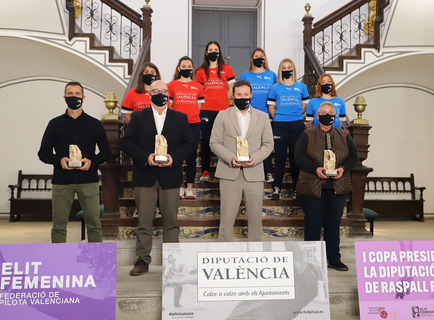 Presentación de la gran final de la I Copa President de la Diputació de València de Raspall de élite femenina