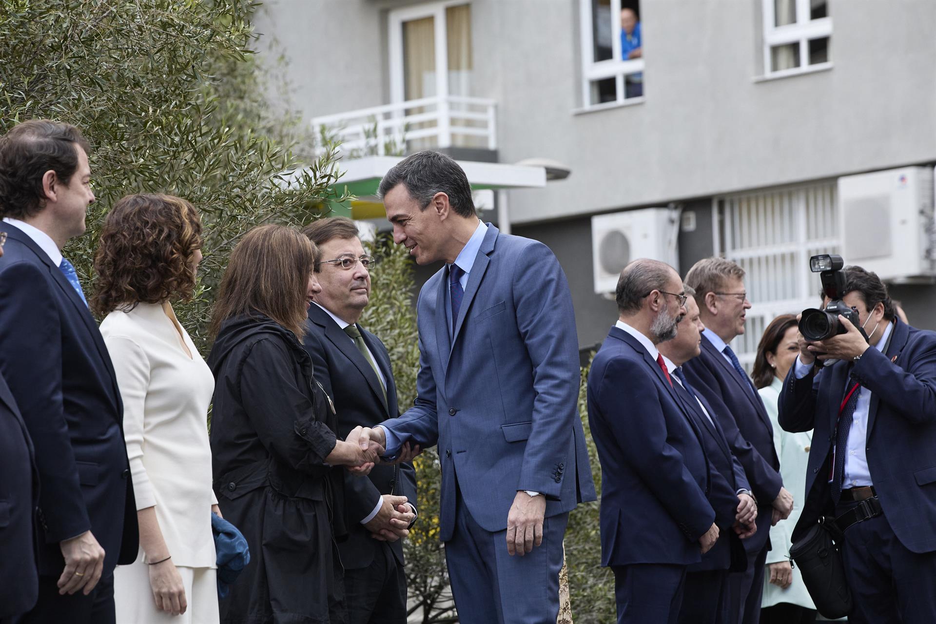 El president del Govern, Pedro Sánchez, en La Palma