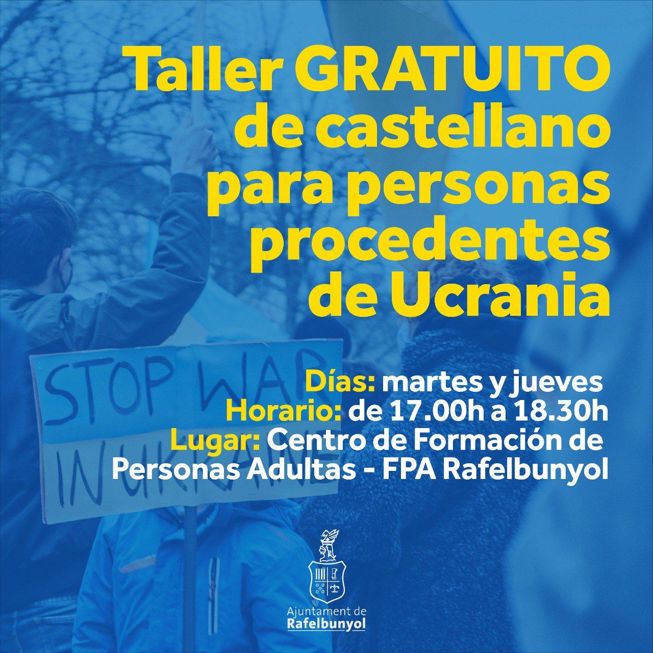 Taller de castellano para personas de Ucrania en Rafelbunyol