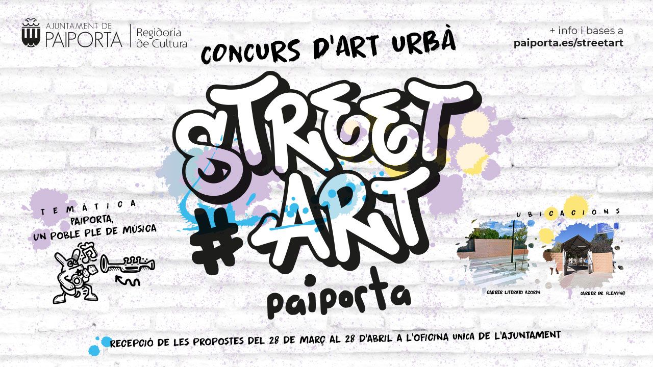 Cartel de #StreetArtPaiporta, primer concurso de arte urbano de la localidad