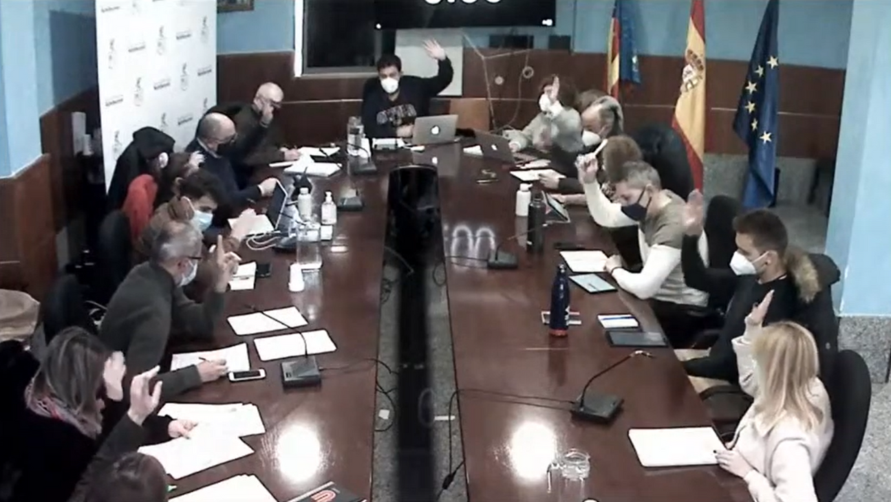 Pleno de votación en el Ayuntamiento de Rafelbunyol 