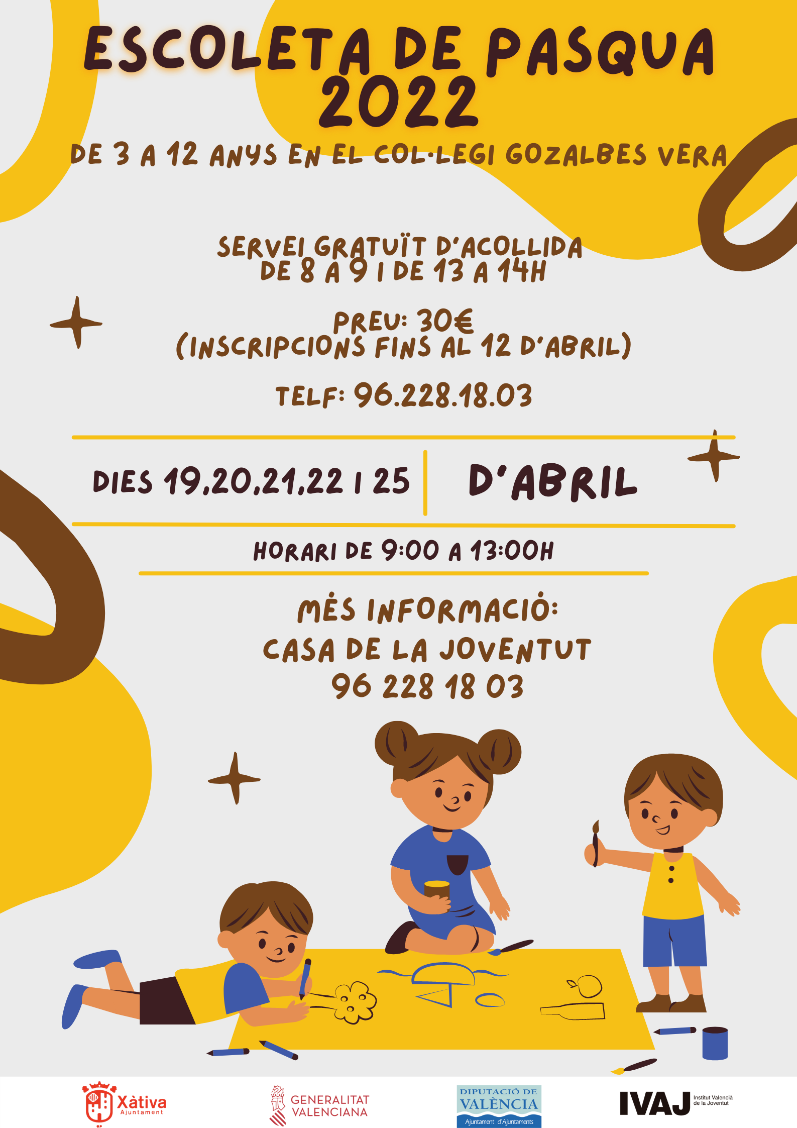 Cartell Escoleta de Pasqua 2022 de Xàtiva