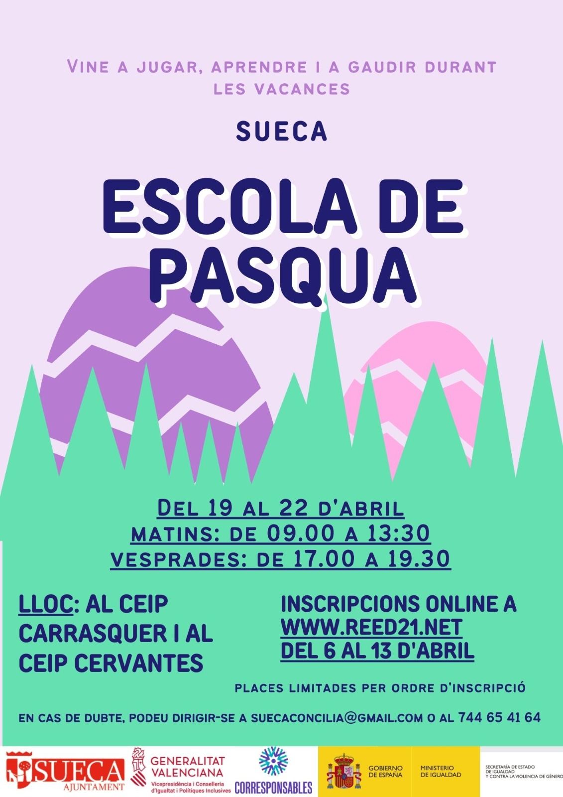 Cartell de l'Escola de Pasqua de Sueca 2022