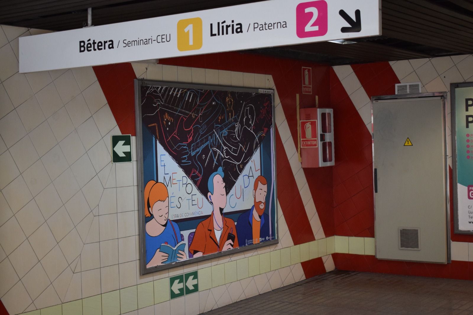 Punto transbordo L1 y L2 de Metrovalencia