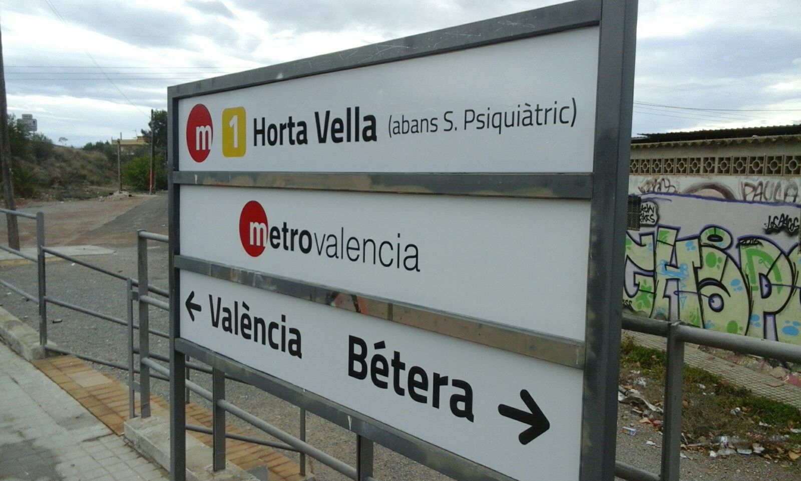 Cartel informativo L1 Horta Vella de Metrovalencia