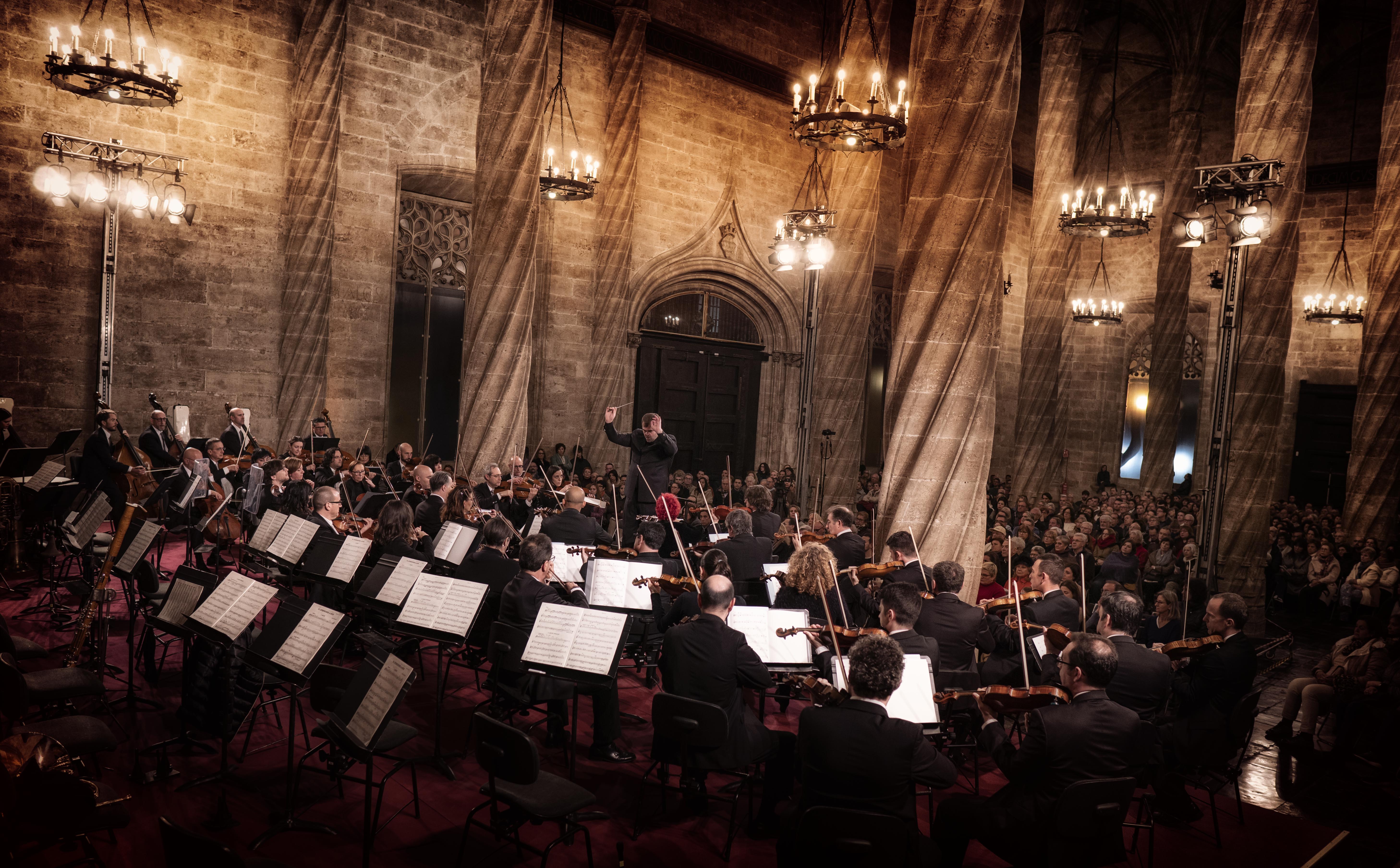Imatge d'un concert de l'Orquestra de València a la Llotja de la Seda
