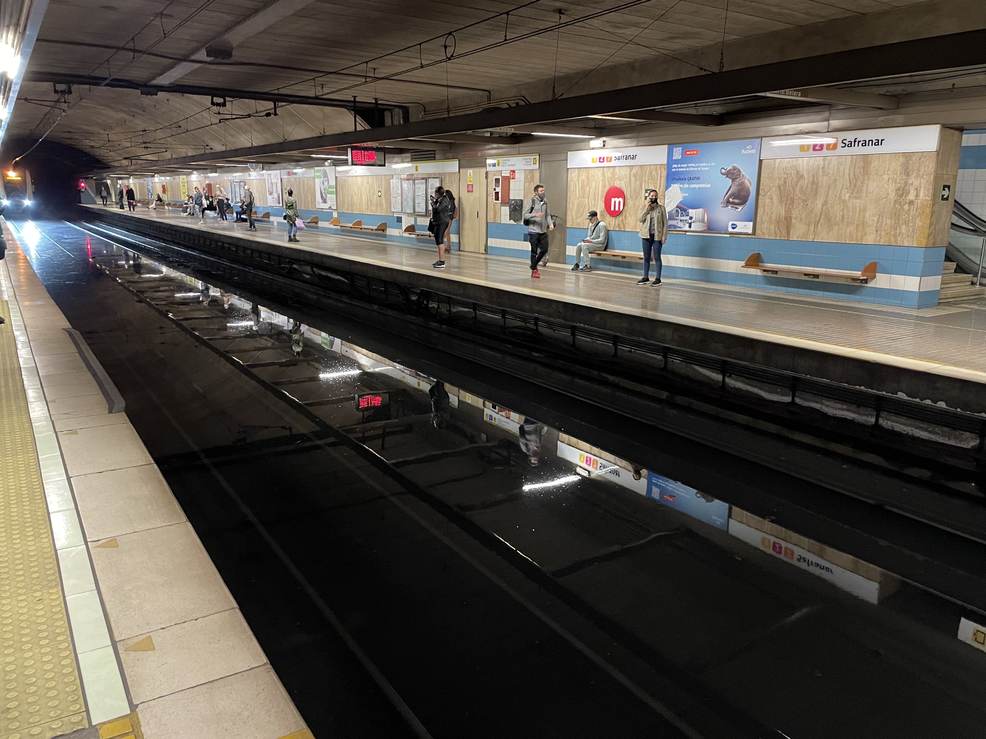 Estación de Safranar inundada