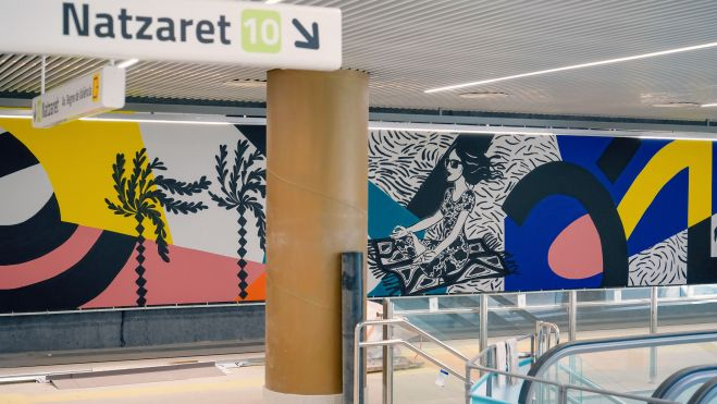 Mural en la estación de Russafa de la L10 de Metrovalencia