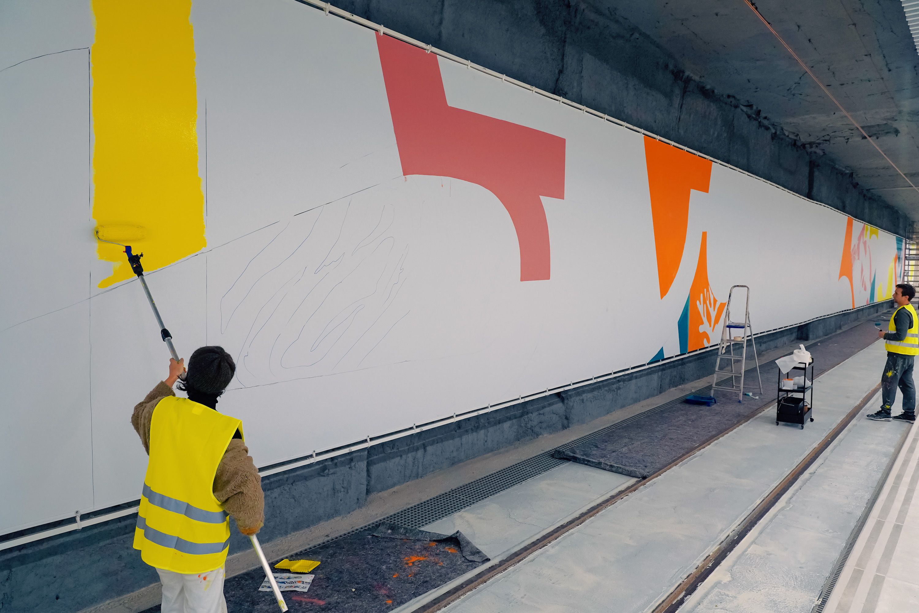 Mural en la estación de Russafa de la L10 de Metrovalencia