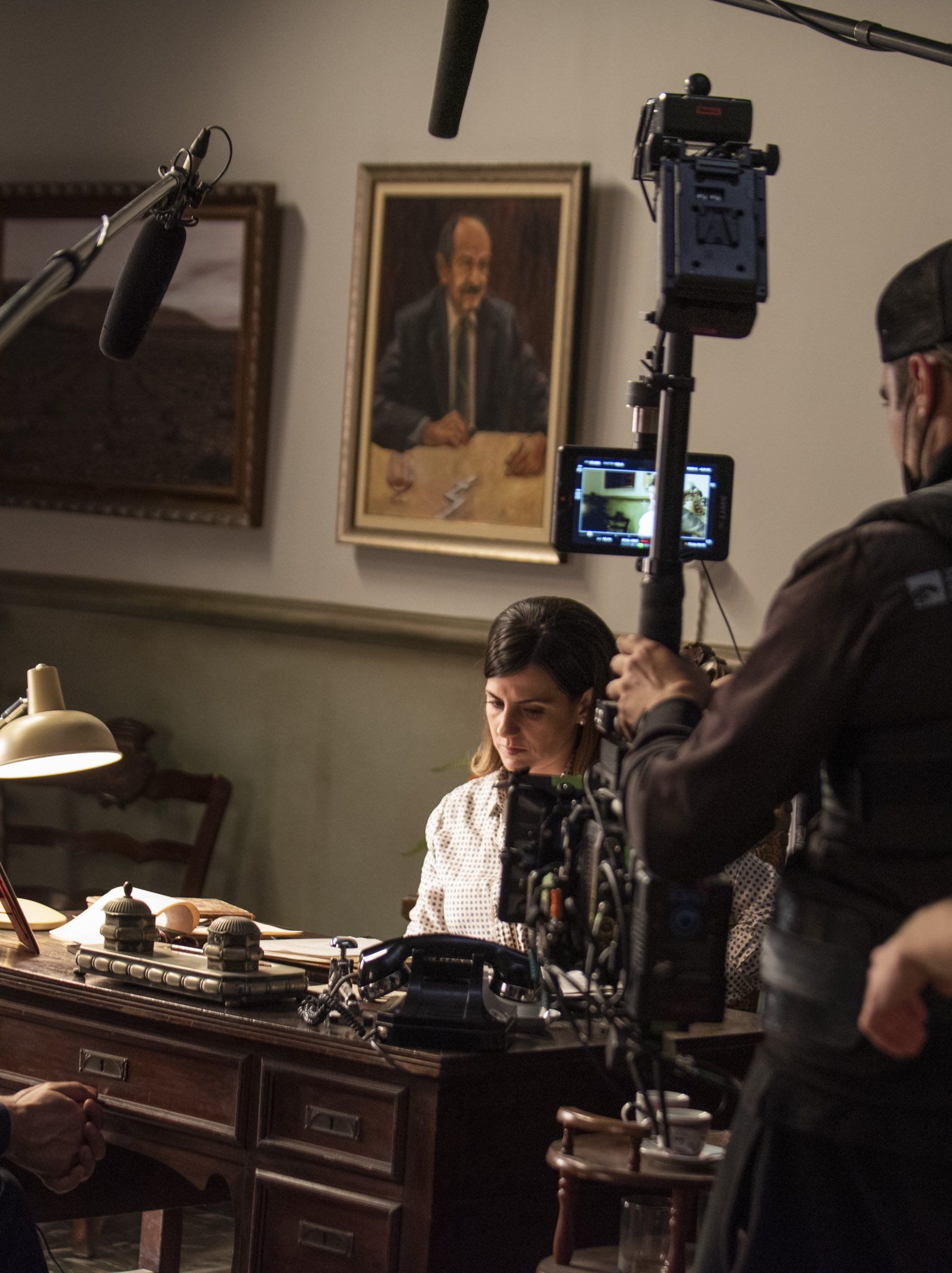 L'actriu María Maroto durant el rodatge d'una de les escenes de l'Alqueria Blanca