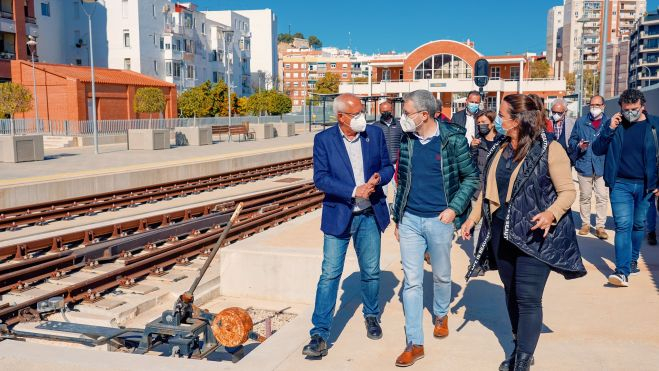 El conseller Arcadi España, en las obras de la Línea 9 en Dénia