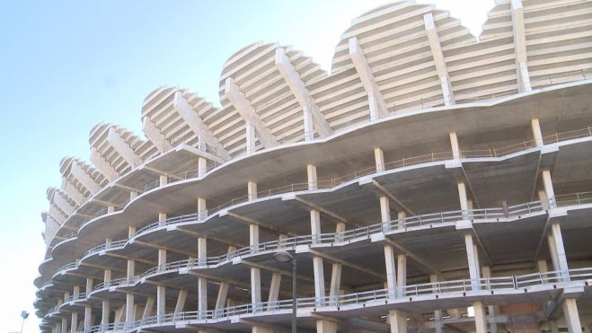 El estadio Nuevo Mestalla inacabado