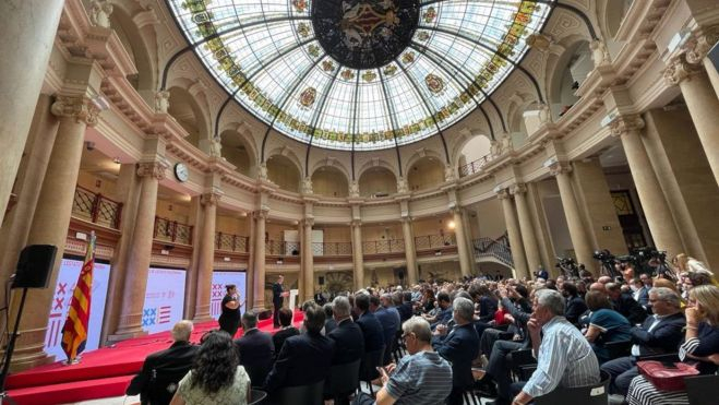 El president Ximo Puig durante el acto institucional del 40 aniversario de l’Estatut d’Autonomia en el Palau de les Comunicacions