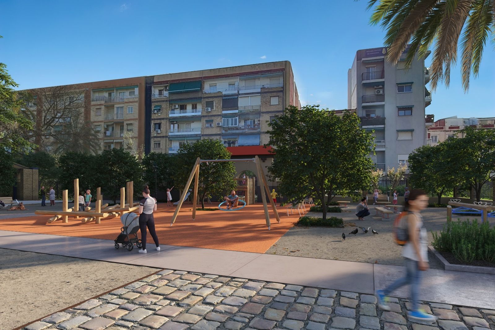 Simulació del projecte de remodelació de l'antic Parc de la Remunta de València, al Cabanyal-Canyamelar