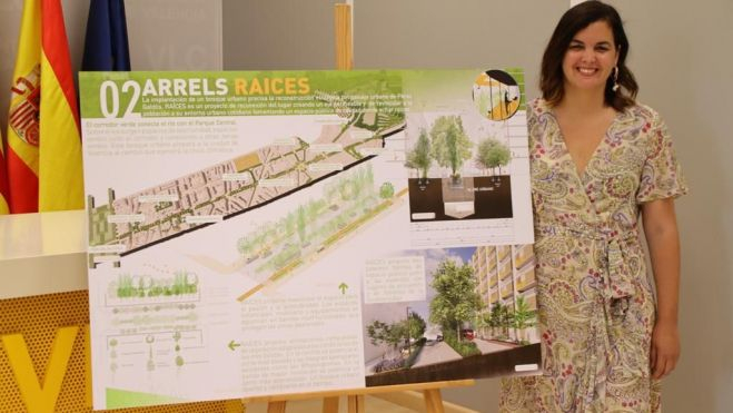 La vicealcaldessa de València, Sandra Gómez, presenta el projecte per a la remodelació de Pérez Galdós