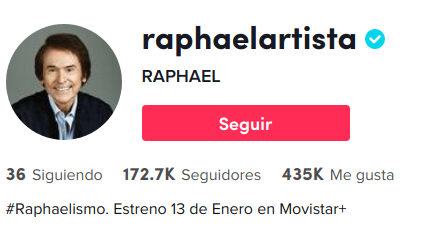 Perfil de Tik Tok de Raphael Perfil de Tik Tok de Raphael