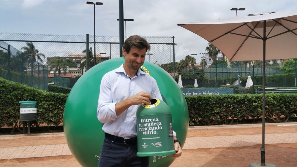 David Ferrer, durante la presentación de 'Make it Green', iniciativa dentro de la Copa Davis de València