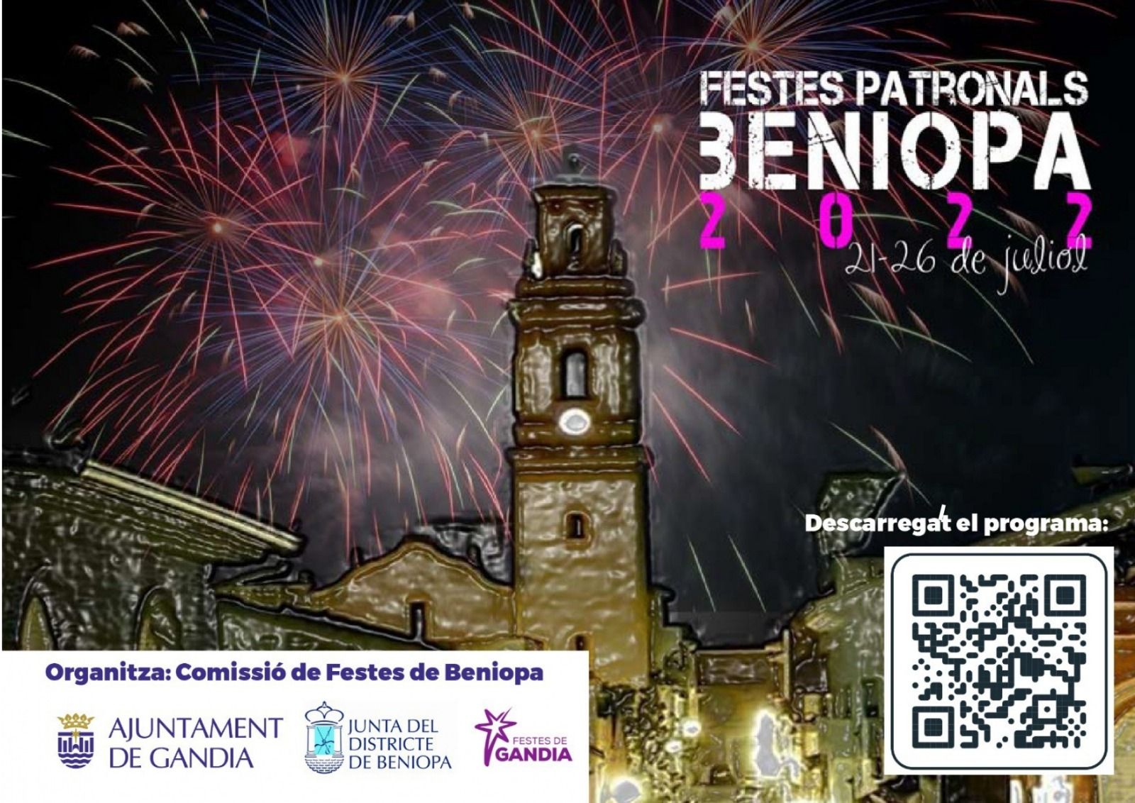 Cartel de las fiestas patronales de Beniopa 2022