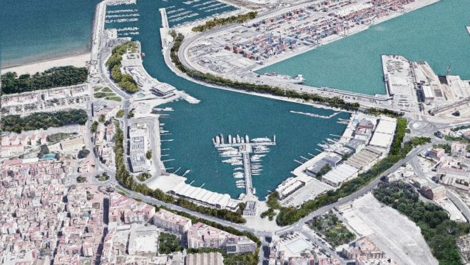Vista aèria del nou projecte de la Marina de València