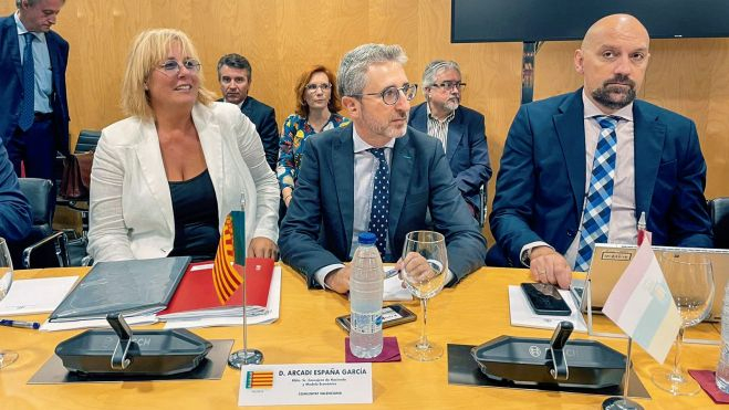 El conseller d'Hisenda i Model Econòmic, Arcadi España, durant el Consell de Política Fiscal i Financera (CPFF)